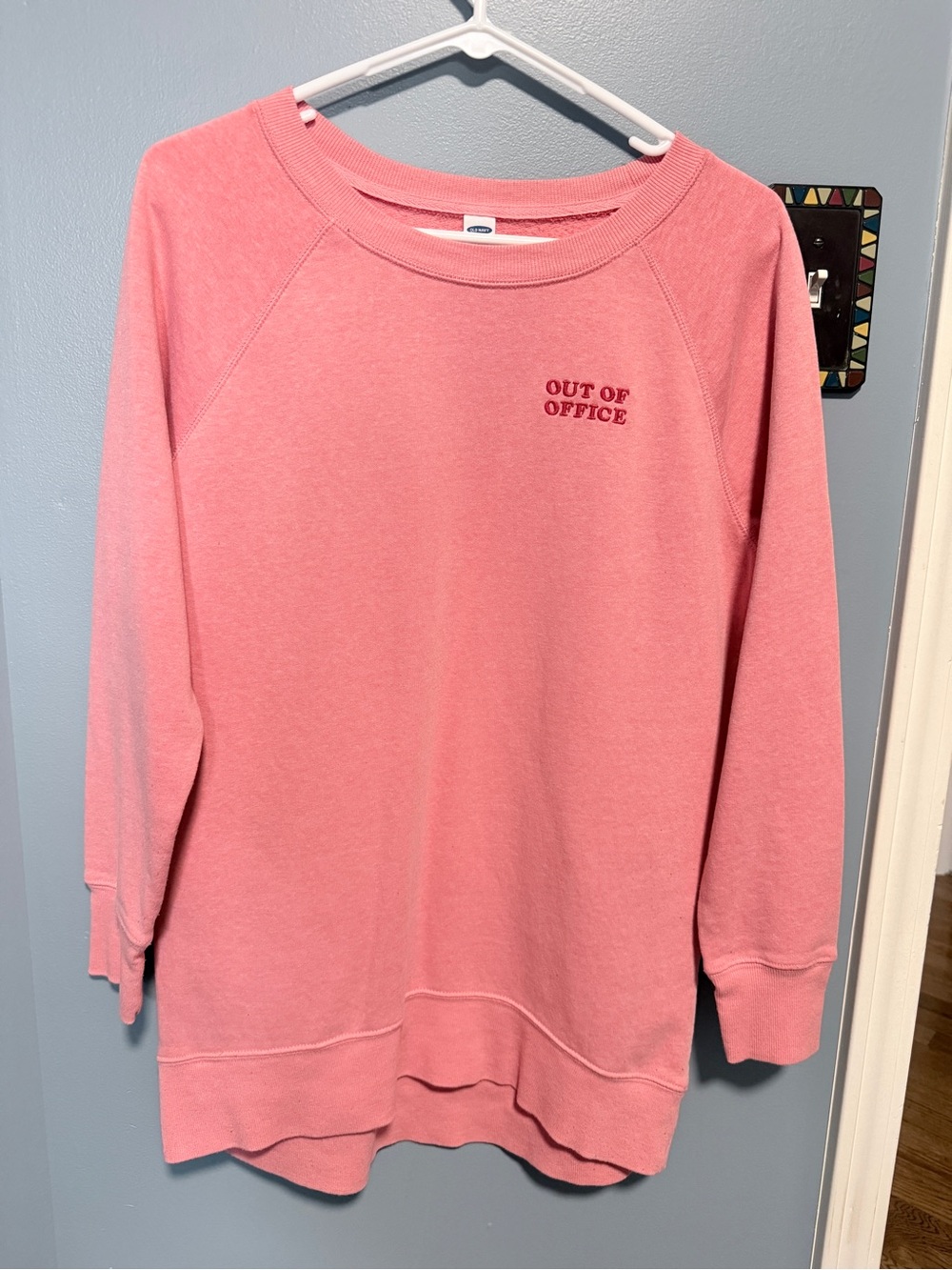 Old Navy Pink 'Out of Office' Crewneck Sweatshirt